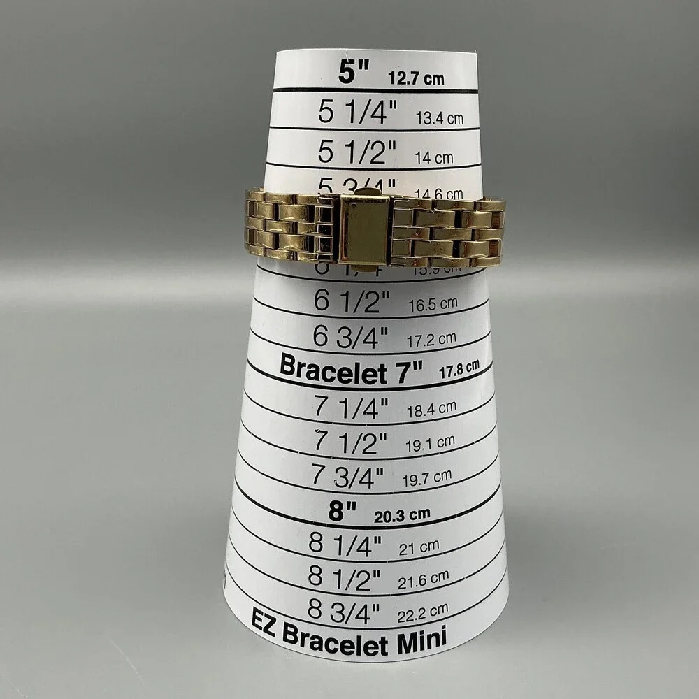 Peugeot Womens Watch 24mm White Dial Gold Tone Crystals Bracelet New Battery 6